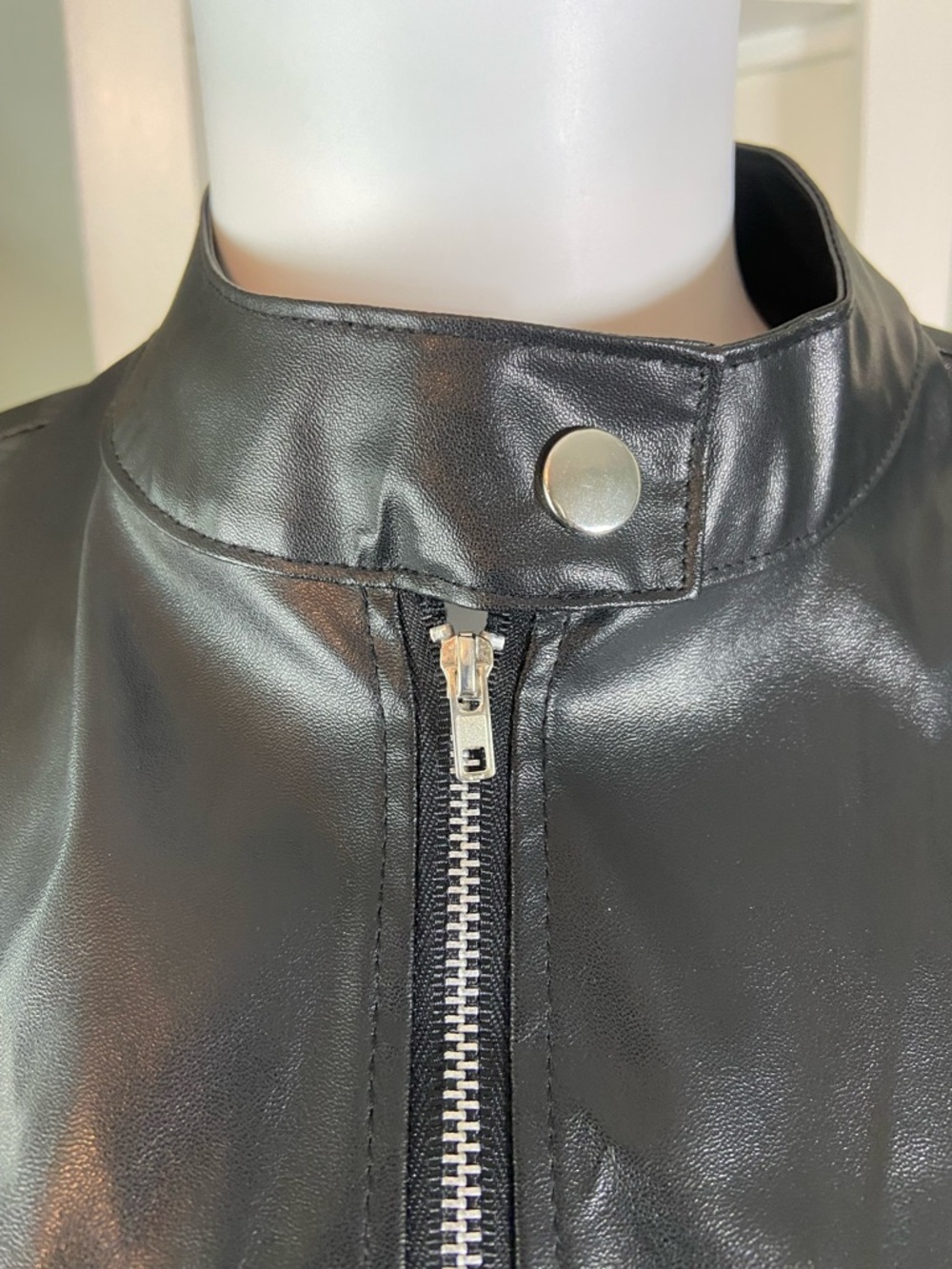 3/$12 Polyurethane Faux-Leather Moto Motorcycle Jacket Windbreaker Vinyl - Picture 6 of 11
